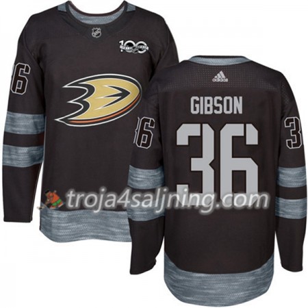Anaheim Ducks tröja John Gibson 36 1917-2017 100th Anniversary Adidas Svart Authentic - NHL Tröjor Herr